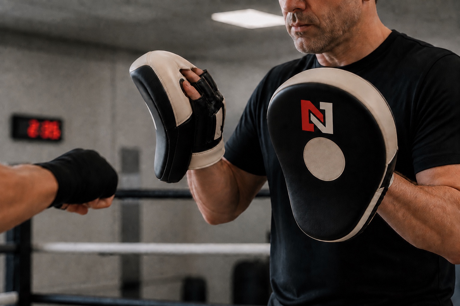 Neeron focus mitts in use