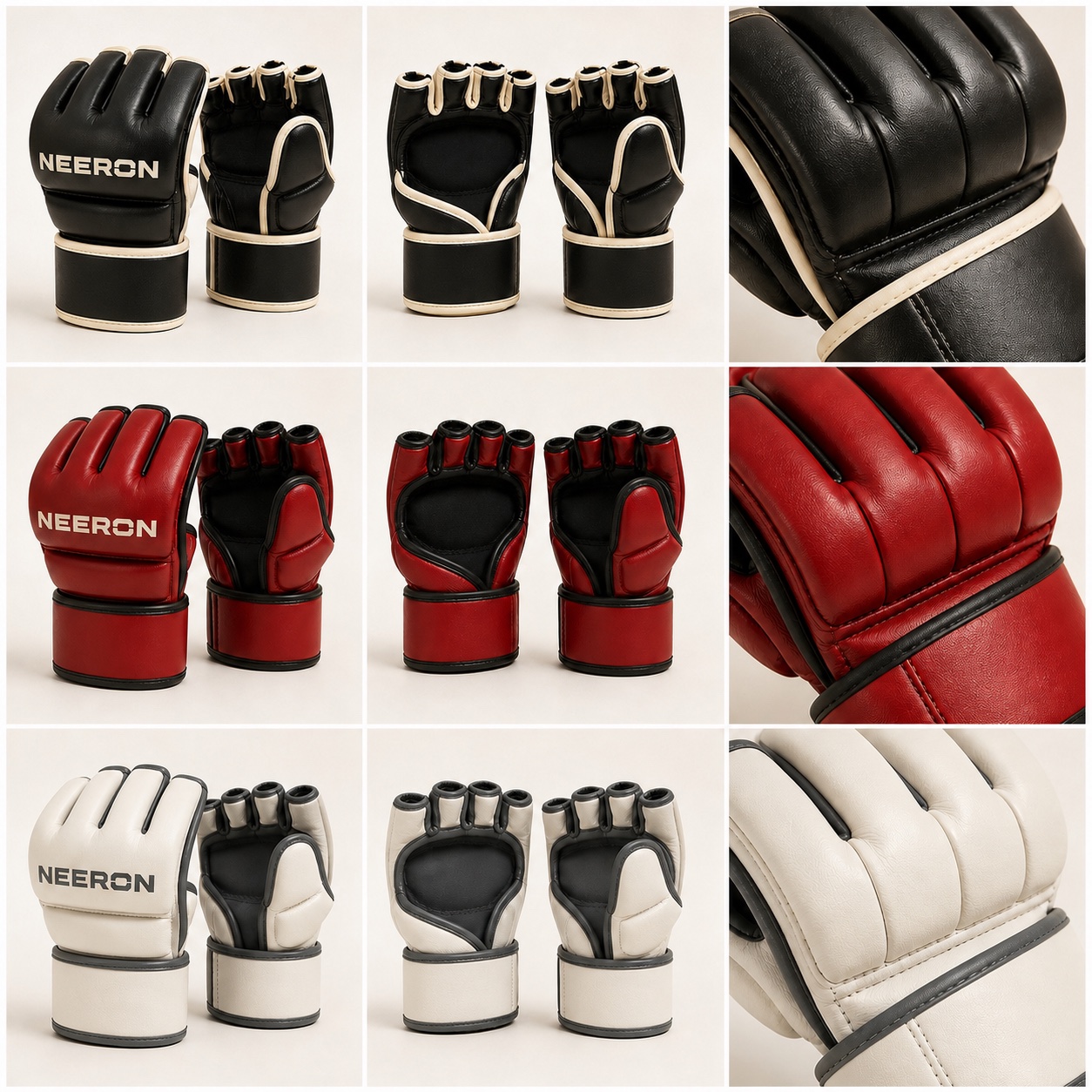 Atlas MMA Training Gloves in Carbon / Ivory